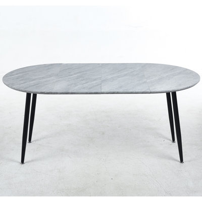 Extensible Table In Gray With Metal Legs For Multiple Office And Dining Settings - 39.45 Wide, 29.82 High, 90.98 Lb Special Design Table, Room Work Tall, Thoughtful