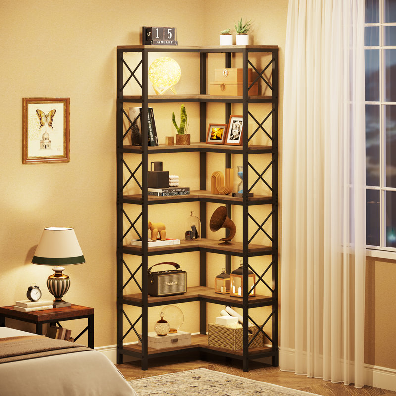 Zukowski Corner Bookcase, Light Grey