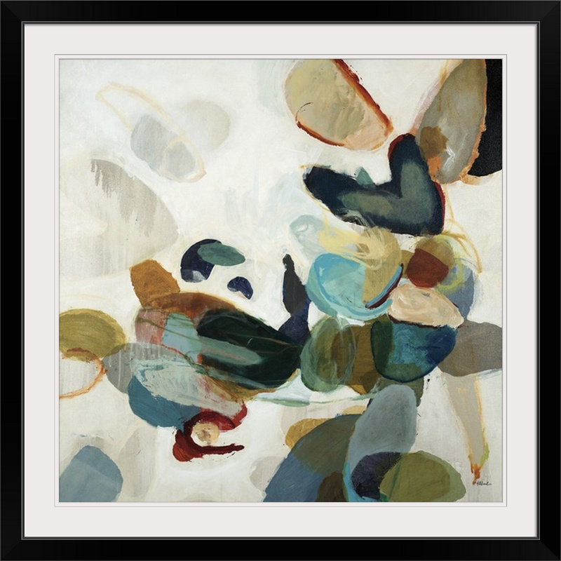 «Stone Pattern I» par Randy Hibberd, reproduction d'art, Impression encadrée, H 38 po x l 38 po, Noir