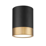 Plafonnier encastré 1 lumière Jaylanis en noir mat et or moderne