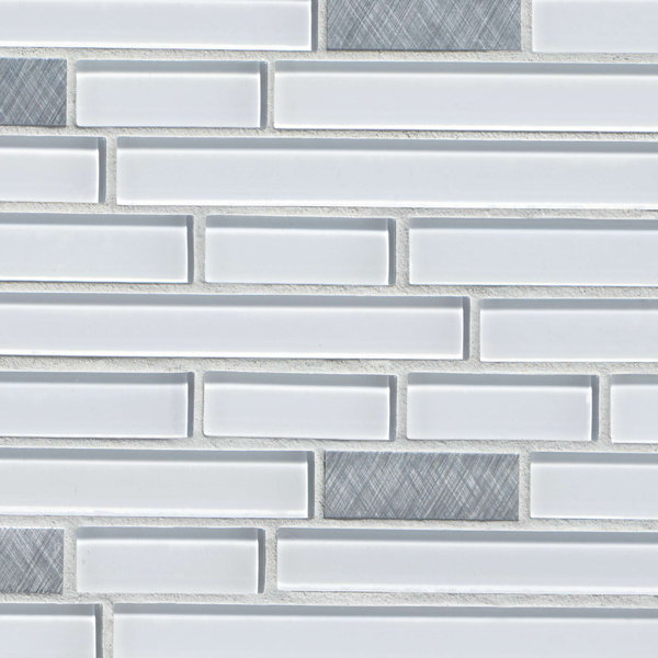 Palazzo Glace Interlocking 12 in. x 12 in. Glass Metal Blend Mosaic Wall Tile