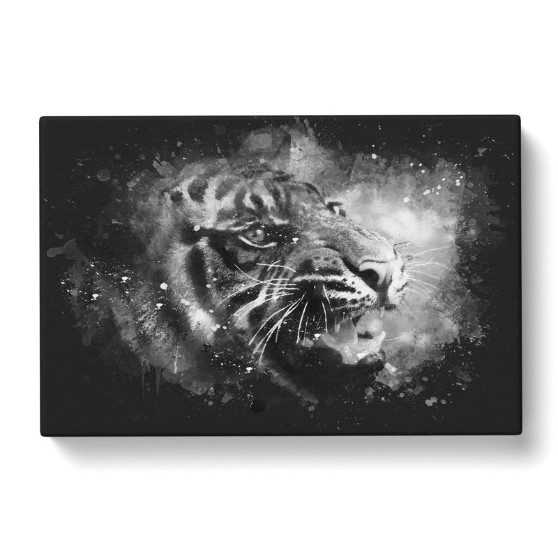 Tiger Vol.4 Paint Splash - Wrapped Canvas, 40cm H x 60cm W x 3cm D