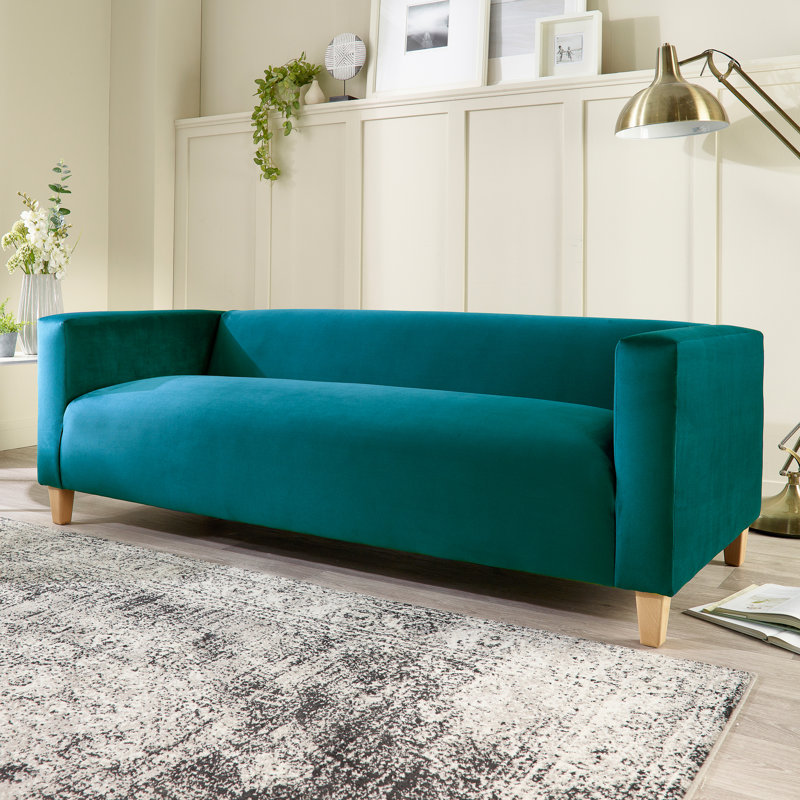 Aunchman 3 Seater Upholstered Sofa, Dark Blue