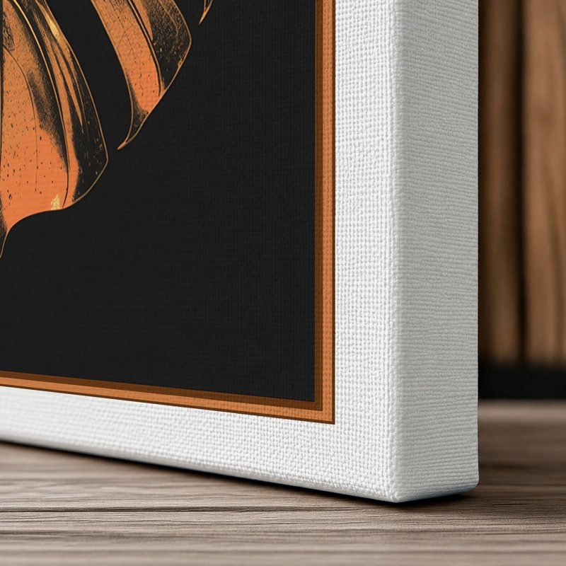 Gilded Monstera Botanical - Wrapped Canvas, 30x20 - 76.2 x 50.8 cm, White Border