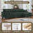 4 - Piece Upholstered Green Faux Rabbit Fur Flannel Reversible Modular Sofa Living Room Sectional Couch with Ottoman-255998397