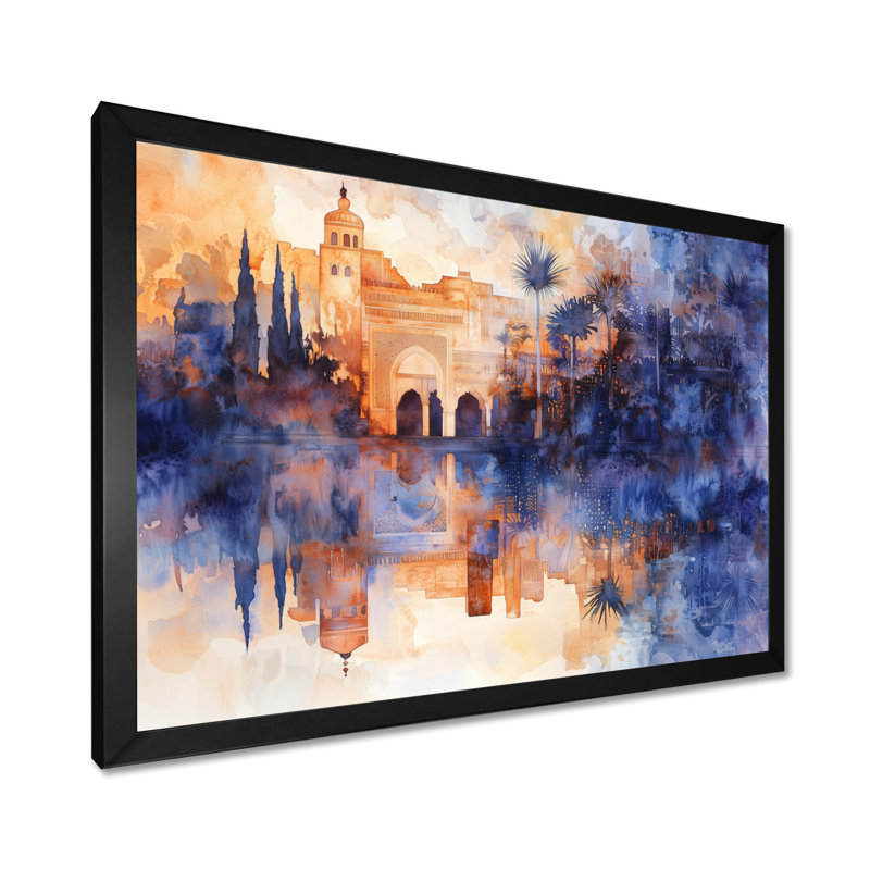 «Ottoman Mosques At Night», impression sur toile, H 30 po x l 40 po, Reproduction encadrée d'une seule photo sans pass, Noir