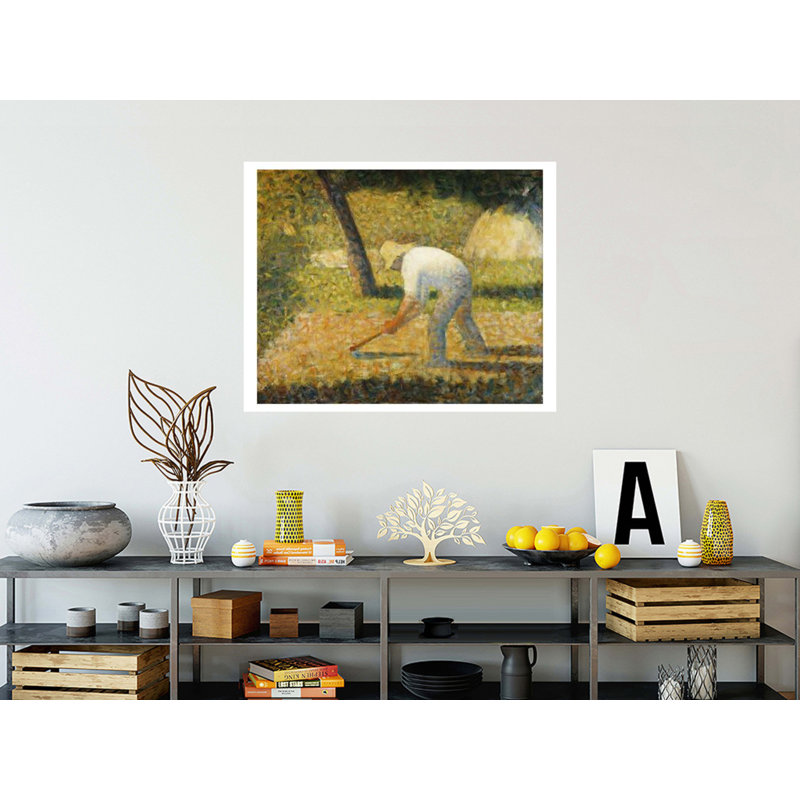 «Paysan à la houe» par Georges Seurat - Impression giclée, H 32 po x l 40 po