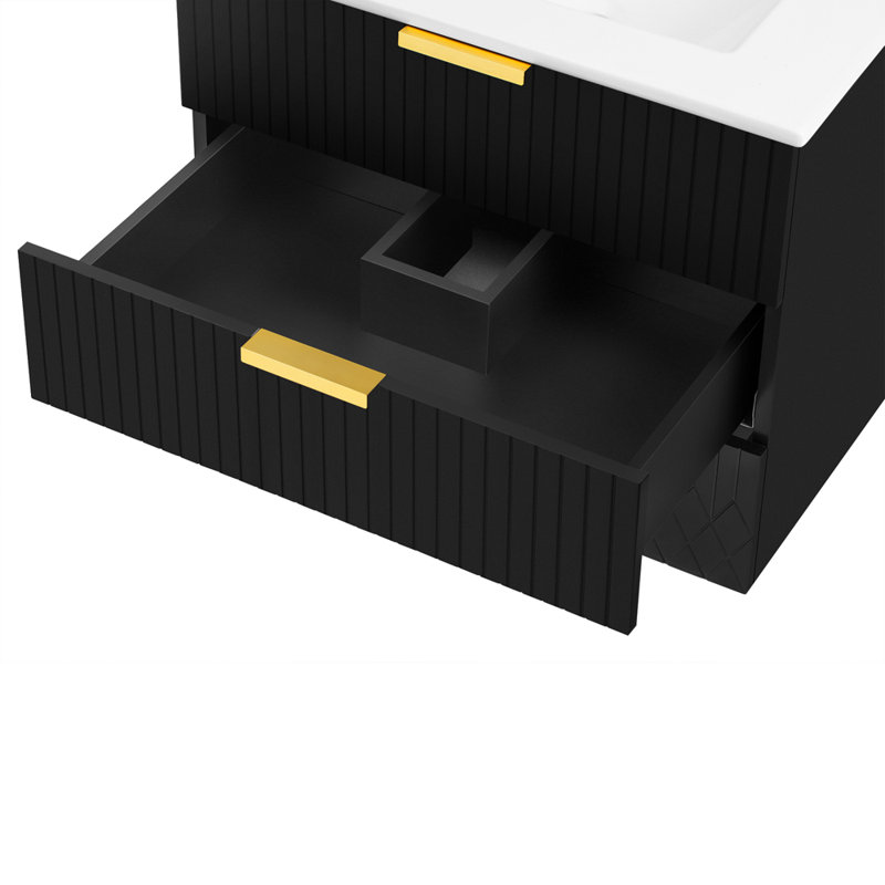 24inch Wall Mounted Cabinet, Black
