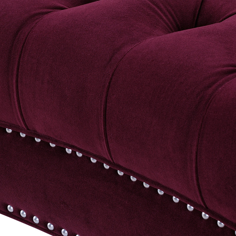 Causeuse, canapé en velours, Rouge