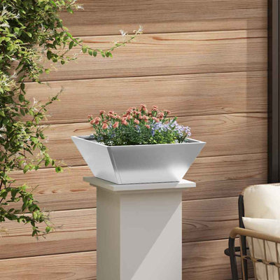 Garden Planter Decor Metal Trapezoidal Outdoor Modern Terrace Holder