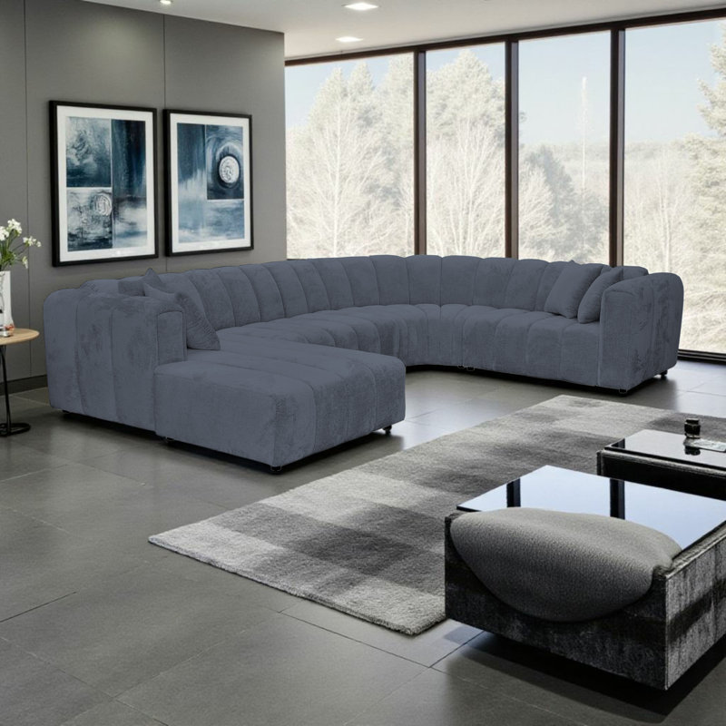 5 Seater Corner Sofa, Left Hand Facing, Navy