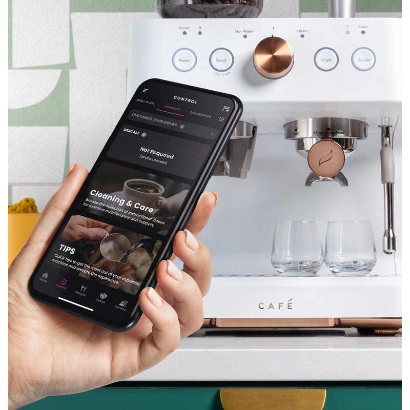 Café Bellissimo Semi-Automatic Espresso Machine, Matte White