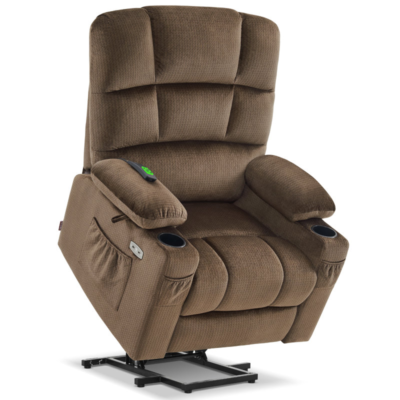 Fauteuil inclinable électrique Nihat Lay, Polyester à 100 % de couleur brune