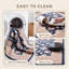 Tapis lavable à poils courts, motif floral Maidenhair, bleu marine, rose, or, gris et crème, antidérapant, pour intérieur et extérieur, idéal pour le salon, la chambre, la salle à manger, l'entrée, le corridor et le bureau. Convient aux animaux de compagnie.-949854331