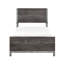 Lit simple moderne avec finition tendance - gris brunâtre et argent antique, stratifié, panneau de la taille de la tête de lit et finition argentée