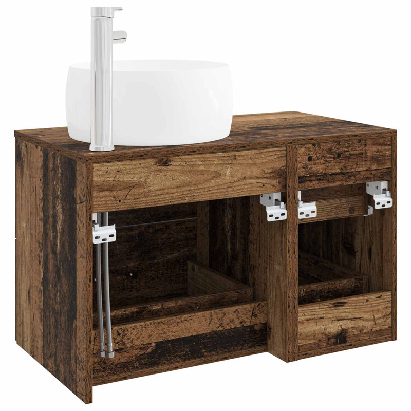 Bathroom Furniture Suite, Dark Wood