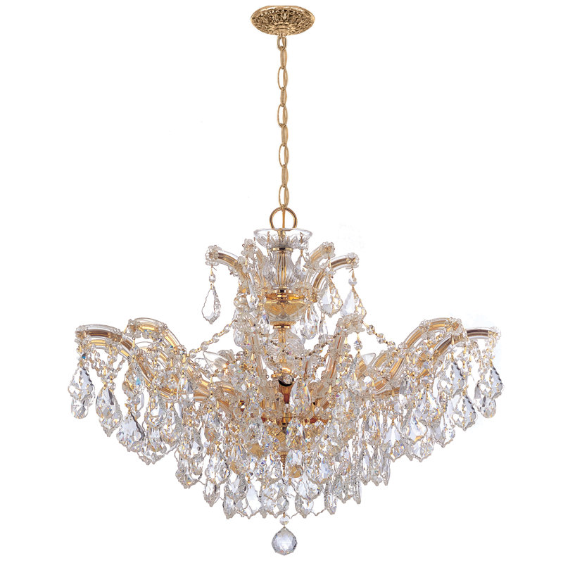Lustre empire unique à 6 lumières Weekes, Swarovski Spectra, Or poli