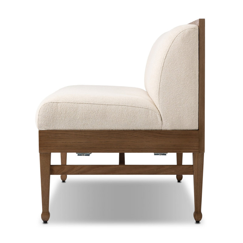 Priscilla Dining Bench-49"-Crypton Wayfarer Snow, 32" H x 49" W x 26.5" D