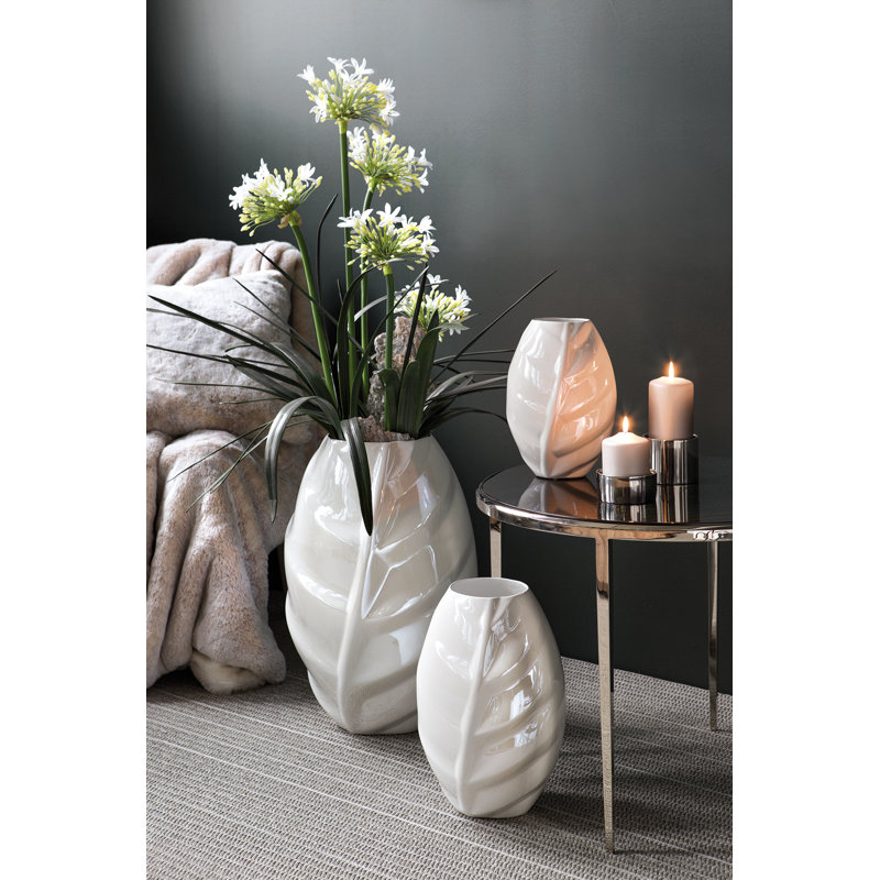 Handmade Ceramic Floor Vase, White, Large