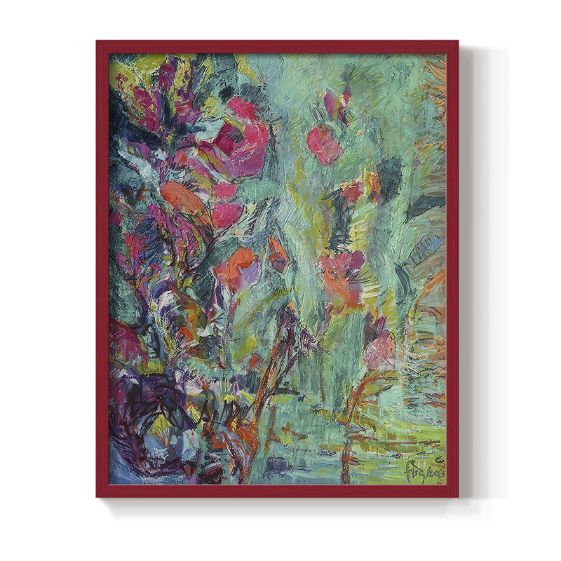 "Saphir améthyste", H 30 po x l 24 po, Rouge