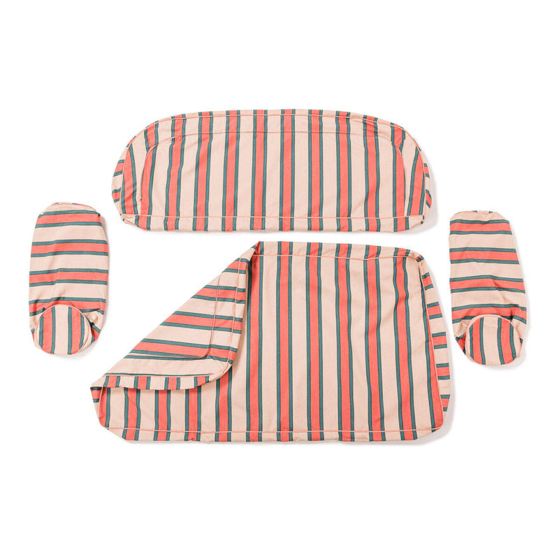 Love Seat Slip Cover Set, Pink/Red Striped Acrylic