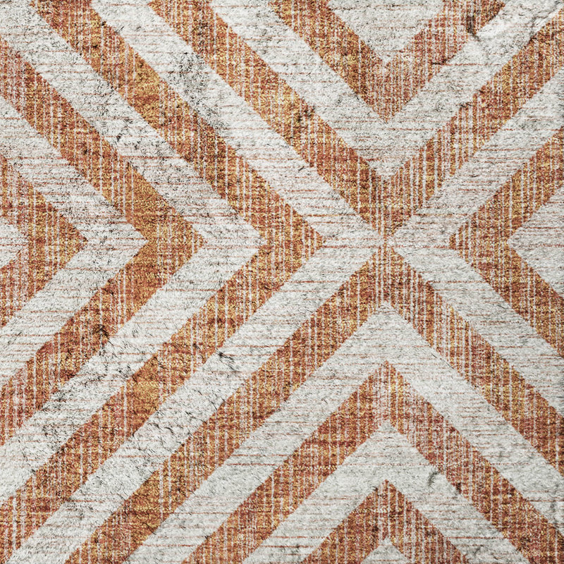 Tapis géométrique Dream Shag ADS733, lavable à la machine de qualité supérieure, Terracotta, 5' x 7'6"