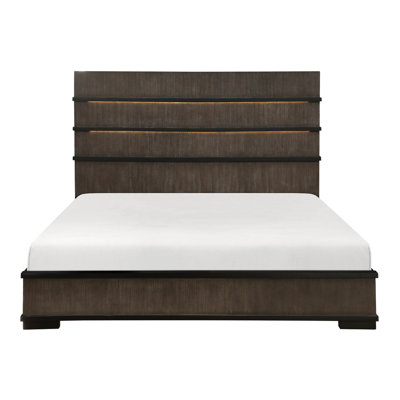 Solven Modern Bed With Integrated Led Headboard
