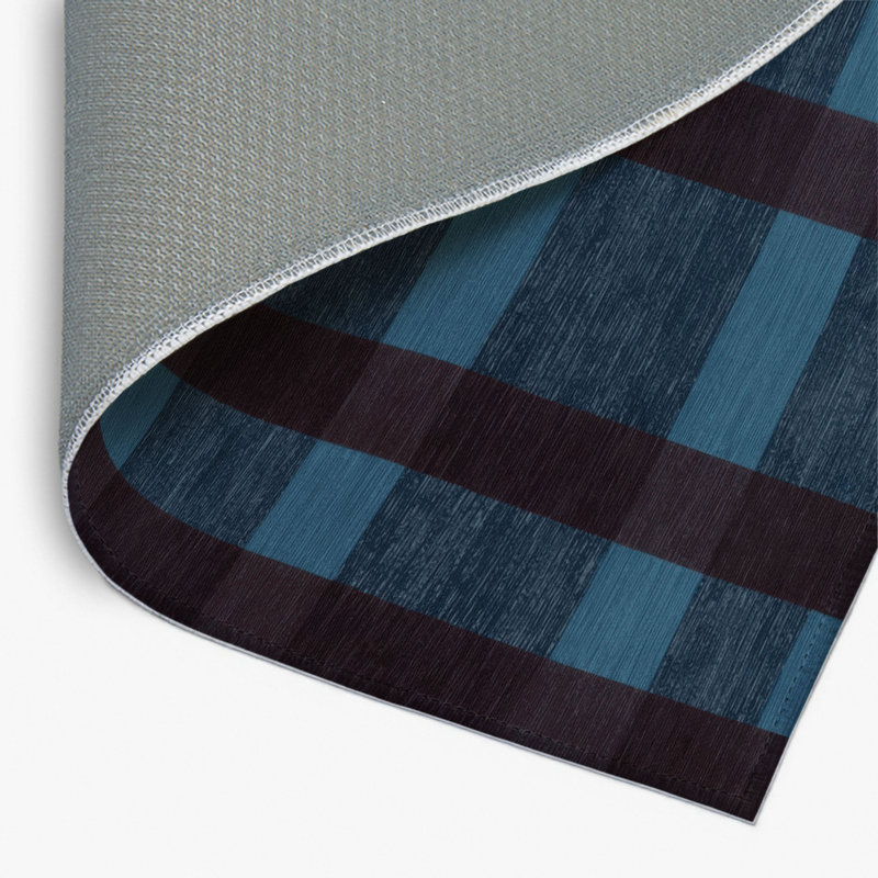 Tapis intérieur / extérieur noir à carreaux, Rectangulaire 2 pi x 3 pi