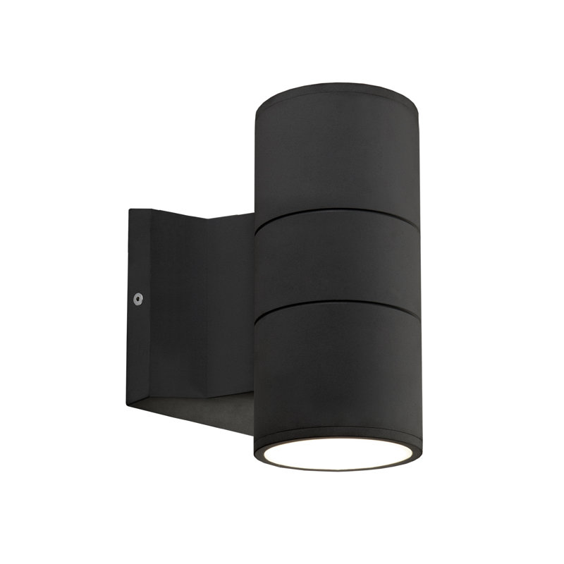 Lund LED Outdoor Armed Sconce, Black, 7"H x 4.5"W x 4.5"D