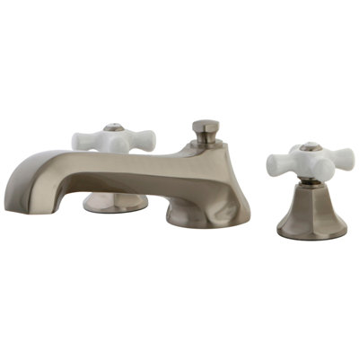 Robinet de baignoire romaine à 3 poignées et 3 poignées à fixation sur le comptoir Kingston