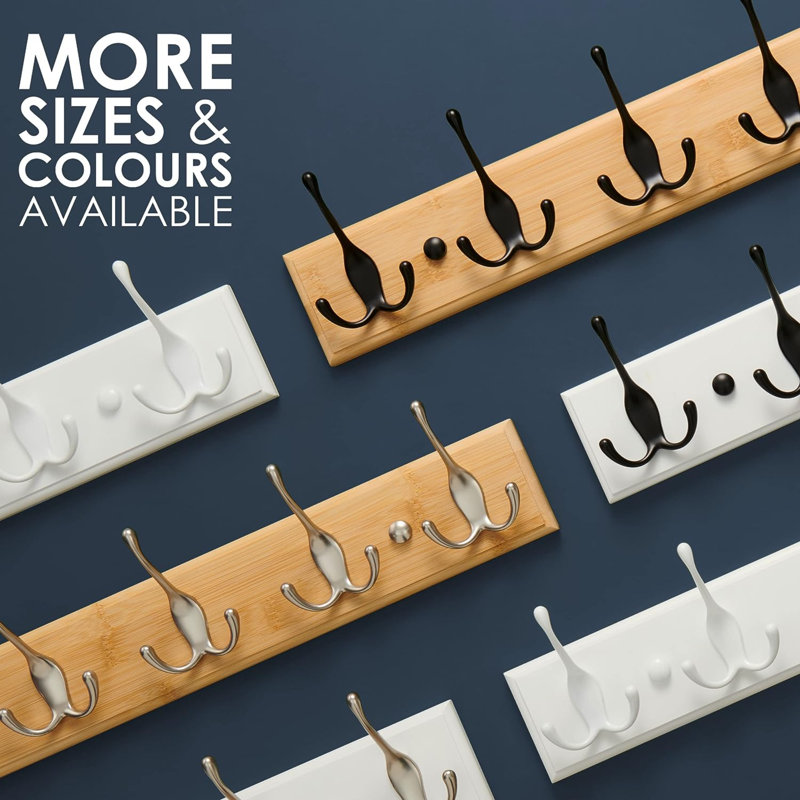Hamler Metal Wall 8 - Hook Wall Mounted Coat Rack, White/Black