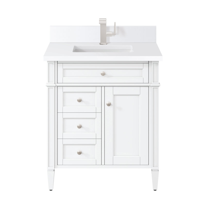 Brittany 30'' W Single Vanity, Single-Hole, Bright White, White Zeus