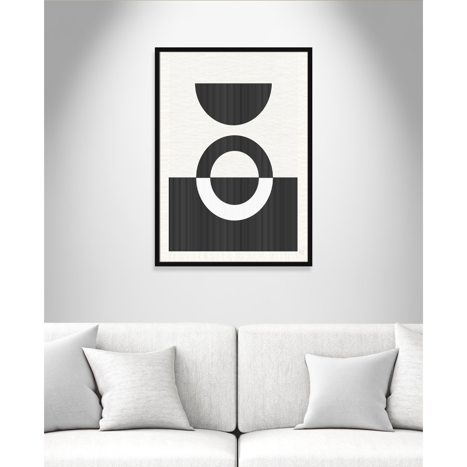 Eclipse III, 35.5" H x 25.5" W x 0.75" D, Satin Black Framed