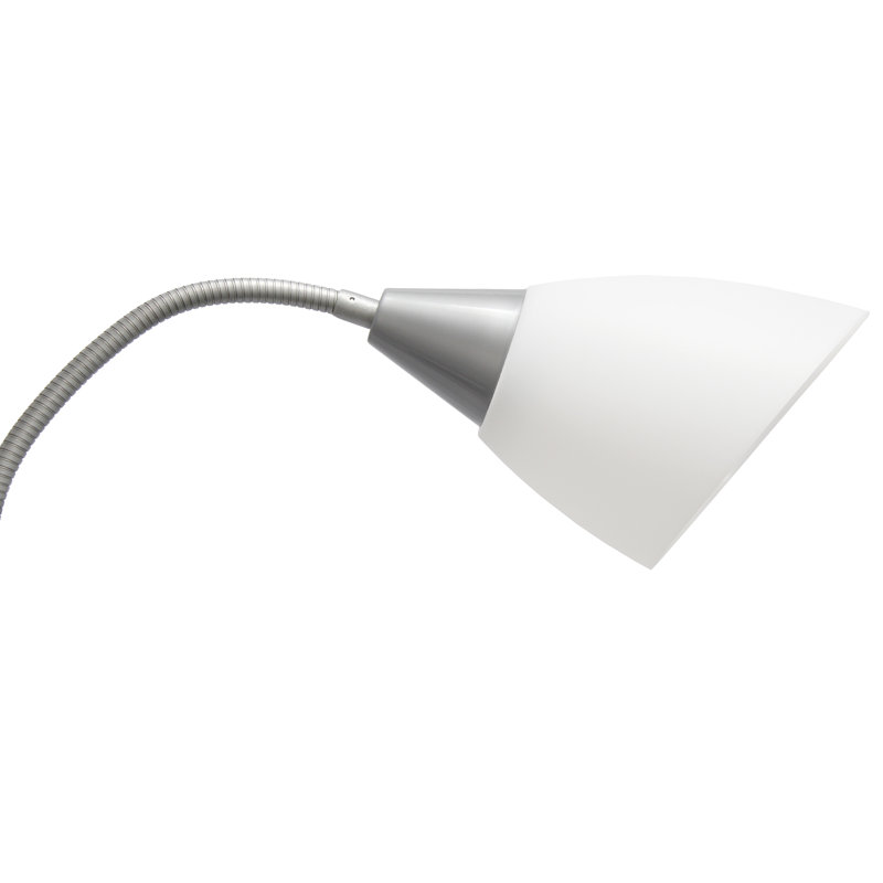 Simple Designs 67" Contemporary Multi Head Medusa 5 Light Adjustable Gooseneck w/ Multicoloured Shade, Silver