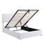 Lit plateforme tapissier avec système de rangement hydraulique - Blanc-399374828-399374829