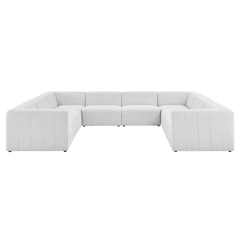 Bartlett Upholstered Fabric 8-Piece Sectional Sofa by Modway, Ivory Polyester