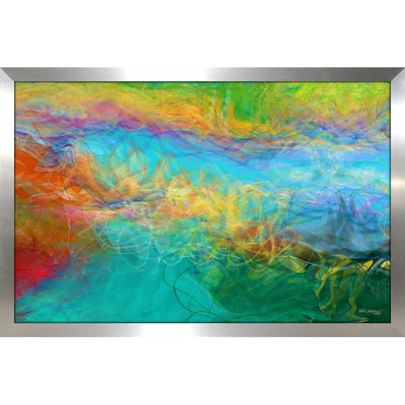 «Across the Way», reproduction d'art, H 21,5 po x l 27,5 po x P 0,75 po, Encadrement argenté