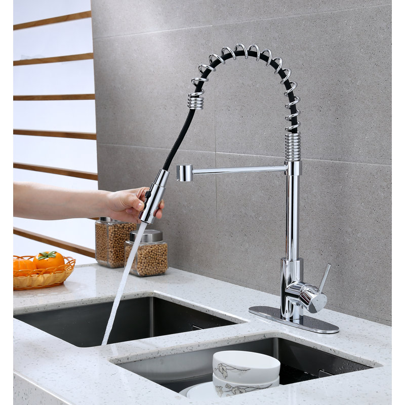 RunFine Group Lincoln Pull Down Kitchen Faucet, Chrome