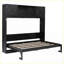 Bois de pin pleine grandeur Lit escamotable en bois aggloméré avec armoires de rangement - noir | Solution de chambre d'amis peu encombrante