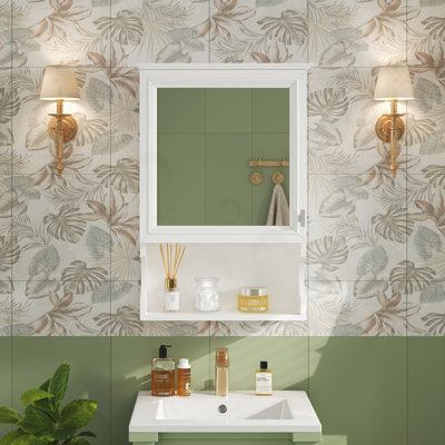 Armoire de rangement murale avec miroir