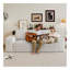 Canapé 63 po 2 places, tissu velours côtelé, sièges profonds, canapé causeuse confortable, sans assemblage, 1 pièce pour salon, chambre à coucher, salle de conférence, appartement, blanc