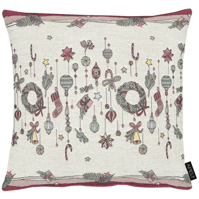 Winterwelt Square Cushion, Nature/Red