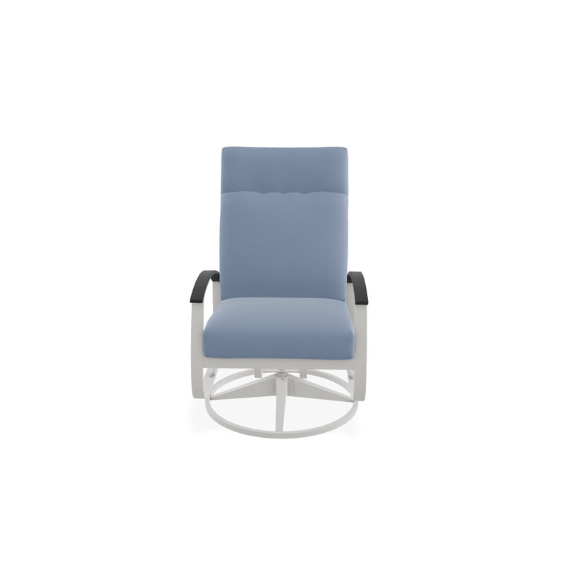 Chaise berçante pivotante réglable avec coussins Askar, Ciel 42A, Graphite classique P30, Neige texturée
