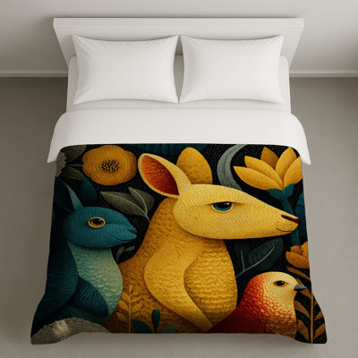 Illustration colorée d'un animal avec housses de couette