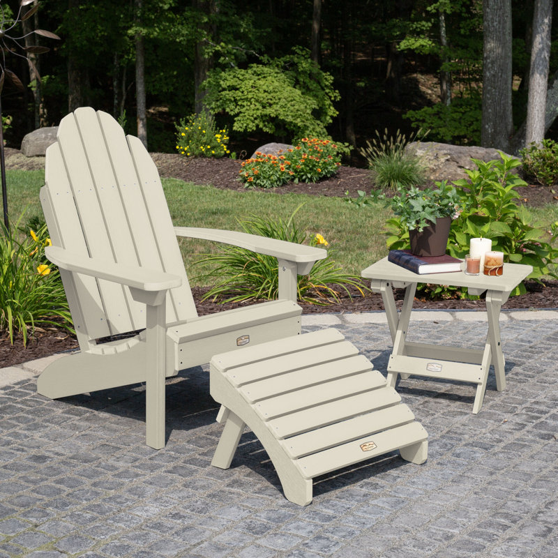 Fauteuil Adirondack Essential avec repose-pieds Essential et table d'appoint pliante Essential, Blanchir