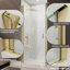 Porte de douche et de baignoire réglable sans cadre, verre transparent, or brossé, solution pour petit espace