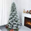 6FT Snow Flocked Artificial Christmas Tree-1425210517