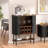 Coffee Bar Cabinet With Storage Glass Holder And Wine Rack-447071786