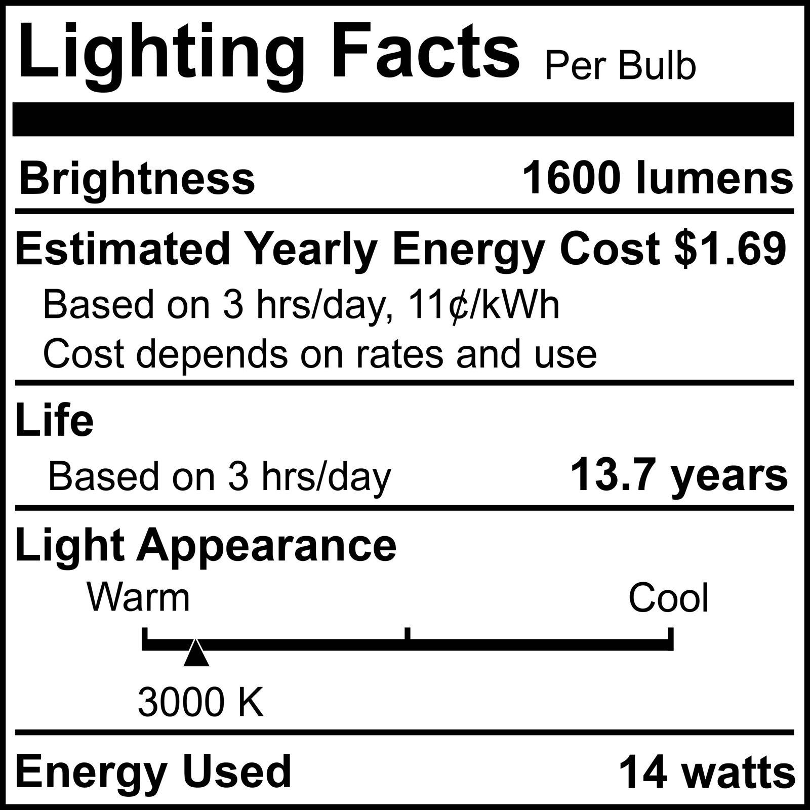 A19 LED Dimmable Edison Style Light Bulb, E26/Medium (Standard) Base, 1100, 9 W, 3000 Kelvins