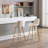 30 Inch Set Of 2 Bar Stools,With Chrome Footrest Velvet Fabric Counter Stool Golden Leg Simple High Bar Stool,CREAM(Dining Set)